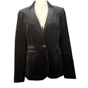 Banana Republic Black Velvet Blazer Womens Size Small Long Sleeve Jacket